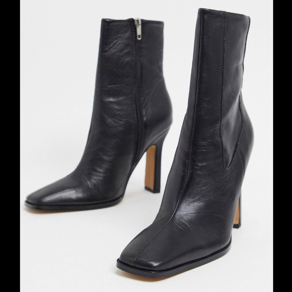 ASOS design Erin Leather Heeled Boots